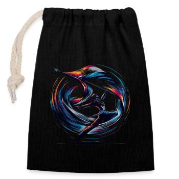 Winter Guard Instructor Colorguard Captain Gift - Closable cotton gift bag (14x20cm) - black - Front