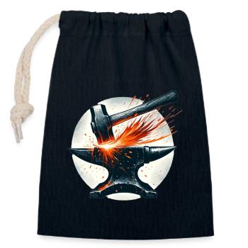 Blacksmith Metalworker Bladesmith Metal - Closable cotton gift bag (14x20cm) - navy - Front