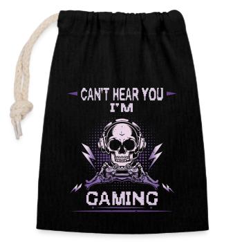 A Day Without Video Games Is Like, Funny Gifts - Closable cotton gift bag (14x20cm) - black - Front
