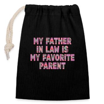 Plaisir familial préféré du fils et du père - A - Sac cadeau en coton avec cordon (14 x 20 cm) - noir - Devant