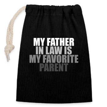 Plaisir familial préféré du fils et du père - A - Sac cadeau en coton avec cordon (14 x 20 cm) - noir - Devant