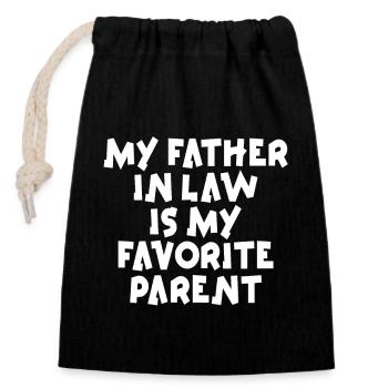 Plaisir familial préféré du fils et du père - A - Sac cadeau en coton avec cordon (14 x 20 cm) - noir - Devant