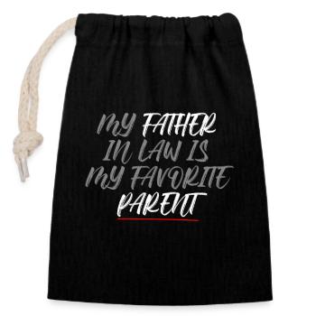 Plaisir familial préféré du fils et du père - A - Sac cadeau en coton avec cordon (14 x 20 cm) - noir - Devant