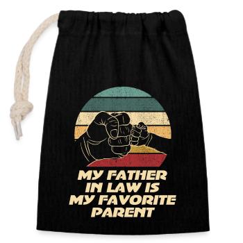 Plaisir familial préféré du fils et du père - A - Sac cadeau en coton avec cordon (14 x 20 cm) - noir - Devant