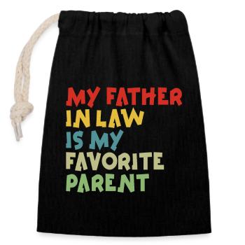 Plaisir familial préféré du fils et du père - A - Sac cadeau en coton avec cordon (14 x 20 cm) - noir - Devant
