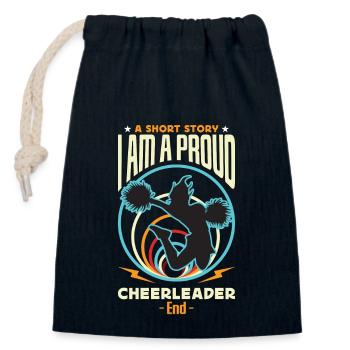 Cheerleader A Short Story I Am A Proud Gymnastics - Closable cotton gift bag (14x20cm) - navy - Front