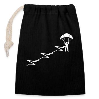Fallschirmspringen SKYDIVING SKYDIVER - Closable cotton gift bag (14x20cm) - black - Front