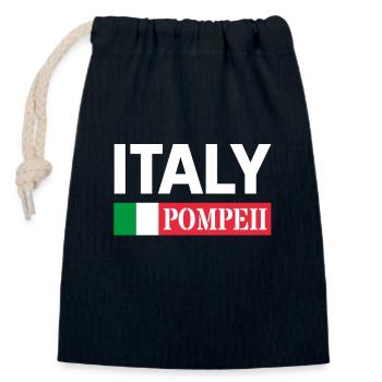 Italy Flag Pompeii Conservation Volcanic Eruption - Closable cotton gift bag (14x20cm) - navy - Front