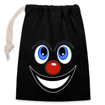 Lustiger Clown - Verschließbarer Geschenkbeutel aus Baumwolle (14x20cm) - Schwarz - Vorne