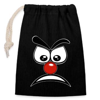 Aggressive Clown - Closable cotton gift bag (14x20cm) - black - Front