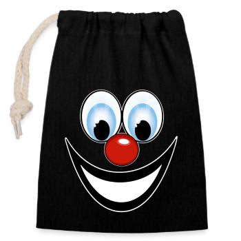Clown - Verschließbarer Geschenkbeutel aus Baumwolle (14x20cm) - Schwarz - Vorne