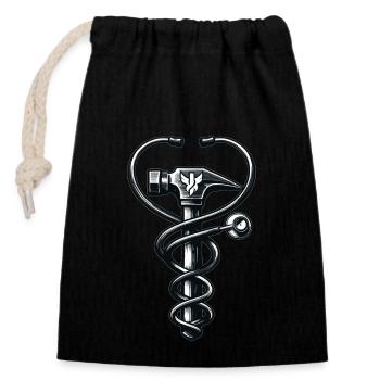 Blacksmith Metalworker Bladesmith Metal - Closable cotton gift bag (14x20cm) - black - Front