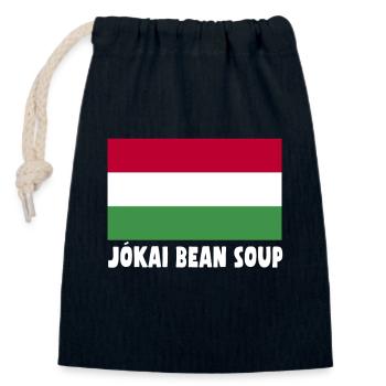 Hungarian Flag Jokai Bean Soup - Closable cotton gift bag (14x20cm) - navy - Front