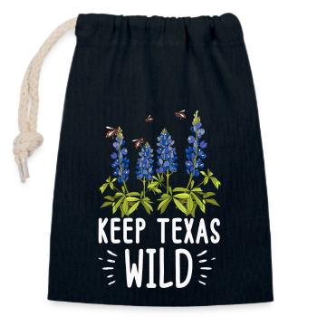 Wildflower Fields Wildflowers Bluebonnet - Closable cotton gift bag (14x20cm) - navy - Front