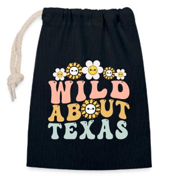 Wildflower Fields Wildflowers Bluebonnet - Closable cotton gift bag (14x20cm) - navy - Front