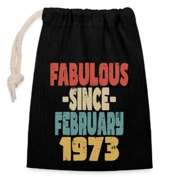 Fabuleux Février 1973 - Sac cadeau en coton avec cordon (14 x 20 cm) - noir - Devant