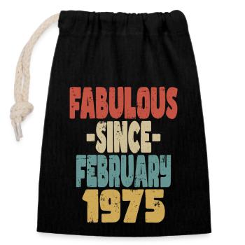 Fabuleux Février 1975 - Sac cadeau en coton avec cordon (14 x 20 cm) - noir - Devant