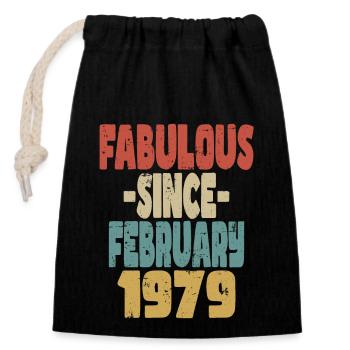 Fabuleux Février 1979 - Sac cadeau en coton avec cordon (14 x 20 cm) - noir - Devant