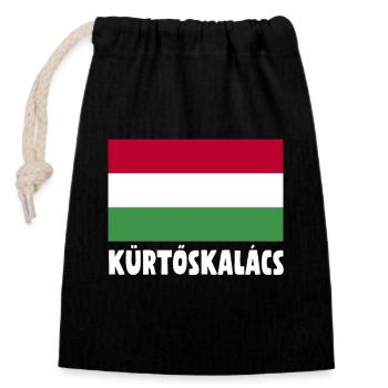 kaminkucKürtőskalács Ungarische Fahne - Verschließbarer Geschenkbeutel aus Baumwolle (14x20cm) - Schwarz - Vorne