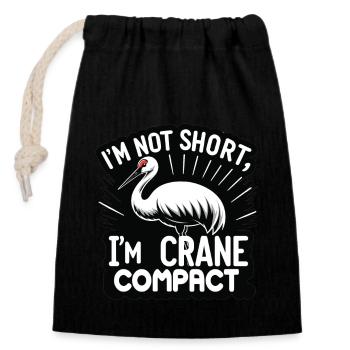 Sandhill Crane Lovers Bird Watching - Closable cotton gift bag (14x20cm) - black - Front