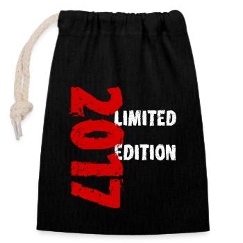 2017 Édition Limitée Anniversaire Cadeau Décoration - Sac cadeau en coton avec cordon (14 x 20 cm) - noir - Devant