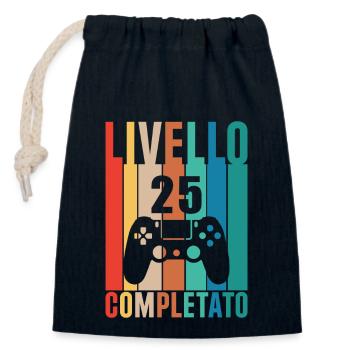 Livello 25 completato 25 anni giocatore livello 25 - Verschließbarer Geschenkbeutel aus Baumwolle (14x20cm) - Navy - Vorne