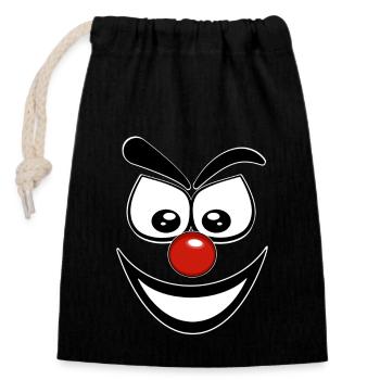Clown - Closable cotton gift bag (14x20cm) - black - Front
