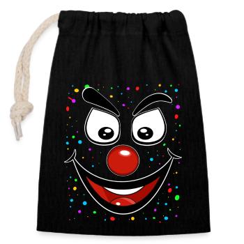 Clown Face Confetti - Closable cotton gift bag (14x20cm) - black - Front