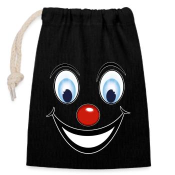 Clown - Sac cadeau en coton avec cordon (14 x 20 cm) - noir - Devant