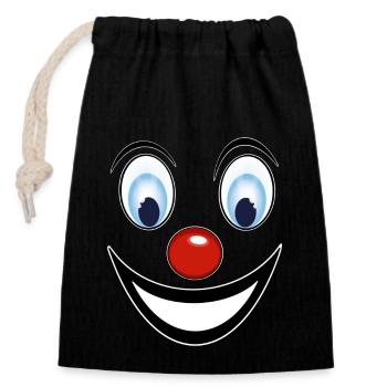 Confetti Carnival Clown Face Carnival - Closable cotton gift bag (14x20cm) - black - Front
