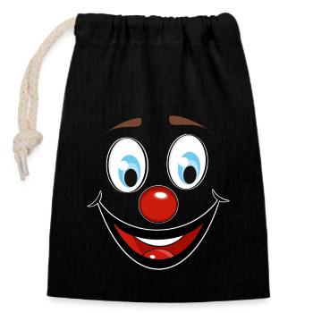 Clown Funny Carnival Costume - Closable cotton gift bag (14x20cm) - black - Front