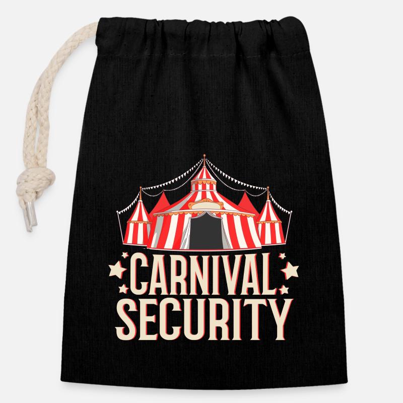 Carnival Security - Closable cotton gift bag (14x20cm) - black