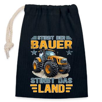 Stirbt Der Bauer - Stirbt Das Land - Traktor Demo - Verschließbarer Geschenkbeutel aus Baumwolle (14x20cm) - Navy - Vorne