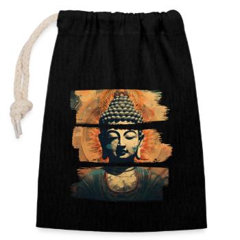 Buddhism Yoga Buddhist Zen Meditation Buddha - Closable cotton gift bag (14x20cm) - black - Front