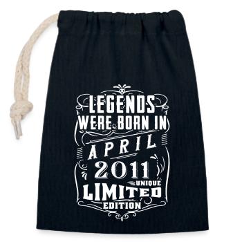 Birthday April 2011 Year Limited Edition - Closable cotton gift bag (14x20cm) - navy - Front