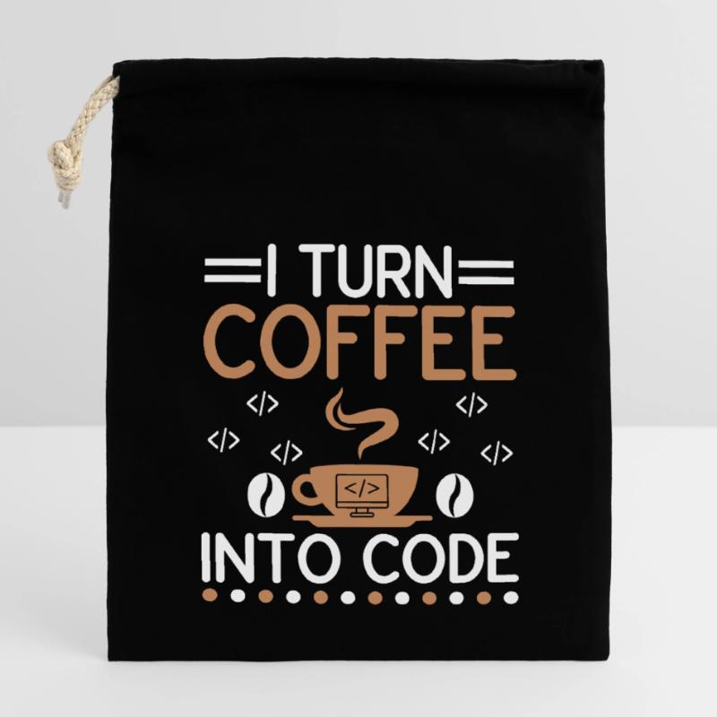 Kaffee-Codierung Programmierer Programmierer Entwickler Nerd Coff Verschließbarer Geschenkbeutel aus Baumwolle (14x20cm)