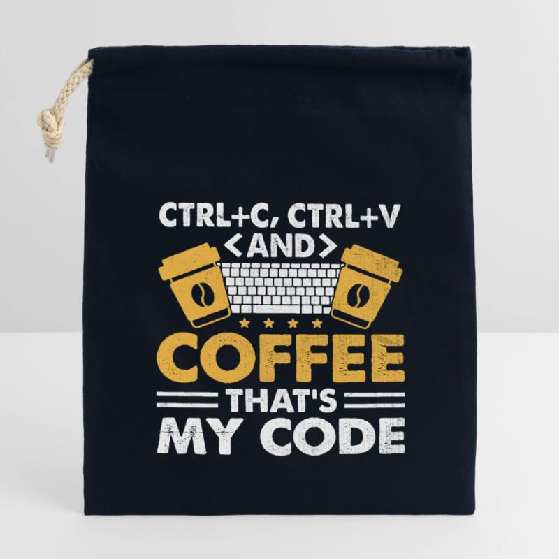 Coffee Coding Programmer Coder Developer Nerd Coff Closable cotton gift bag (14x20cm)