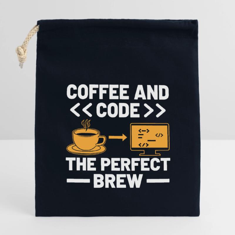 Coffee Coding Programmer Coder Developer Nerd Coff Closable cotton gift bag (14x20cm)