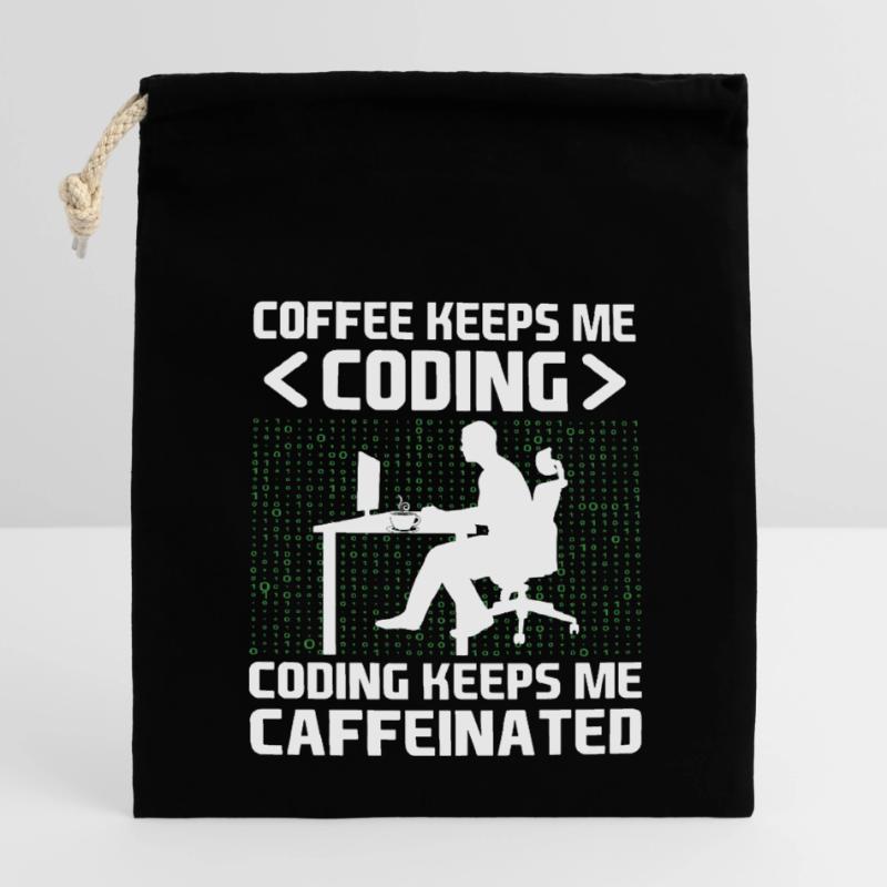 Kaffee-Codierung Programmierer Programmierer Entwickler Nerd Coff Verschließbarer Geschenkbeutel aus Baumwolle (14x20cm)