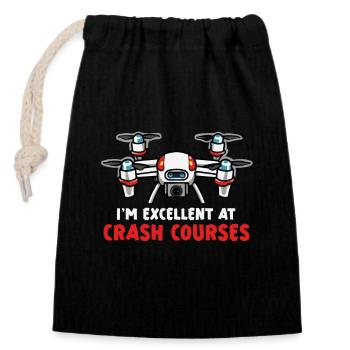 Drone pilote grand-père idée cadeau vieil homme avec - Sac cadeau en coton avec cordon (14 x 20 cm) - noir - Devant