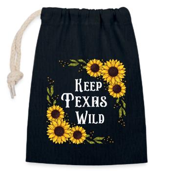 Wildflower Fields Wildflowers Bluebonnet - Closable cotton gift bag (14x20cm) - navy - Front