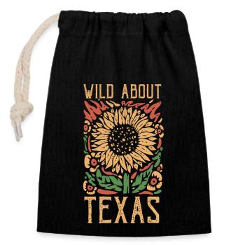 Wildflower Fields Wildflowers Bluebonnet - Closable cotton gift bag (14x20cm) - black - Front