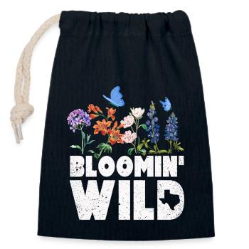 Wildflower Fields Wildflowers Bluebonnet - Closable cotton gift bag (14x20cm) - navy - Front
