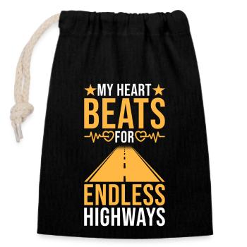 Conception professionnelle de chauffeurs de camions longue distance - Sac cadeau en coton avec cordon (14 x 20 cm) - noir - Devant