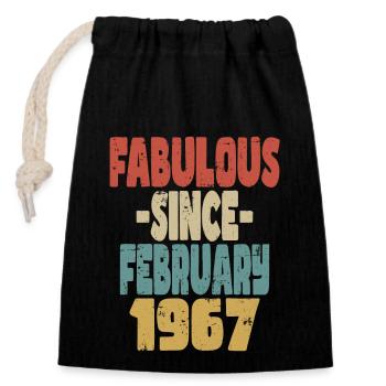 Fabuleux février 1967 - Sac cadeau en coton avec cordon (14 x 20 cm) - noir - Devant