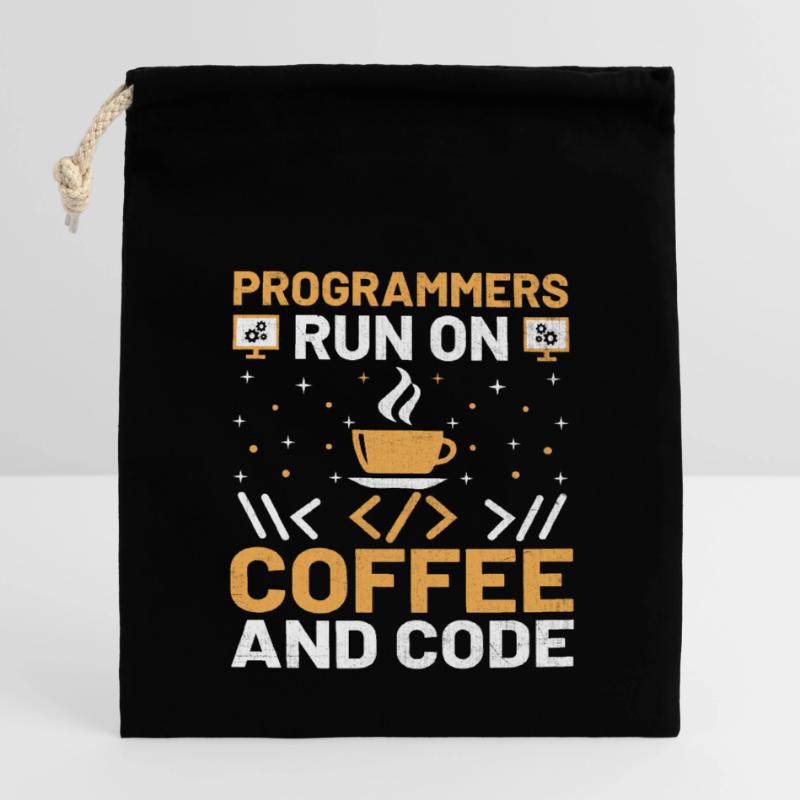 Coffee Coding Programmer Coder Developer Nerd Coff Closable cotton gift bag (14x20cm)