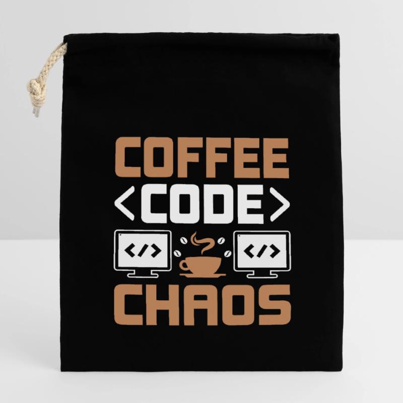 Coffee Coding Programmer Coder Developer Nerd Coff Closable cotton gift bag (14x20cm)