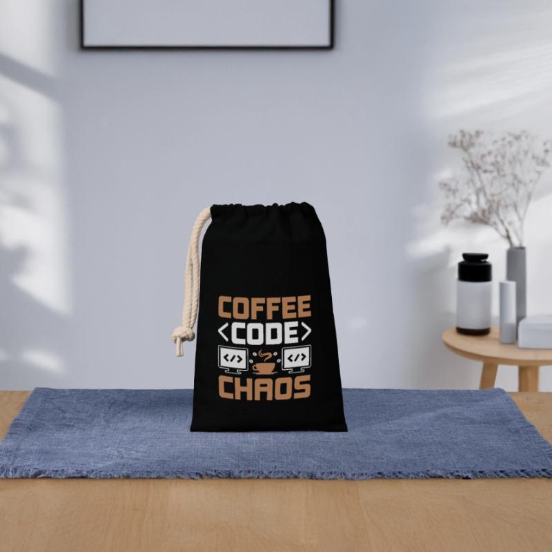 Coffee Coding Programmer Coder Developer Nerd Coff Closable cotton gift bag (14x20cm)