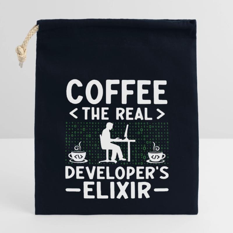 Coffee Coding Programmer Coder Developer Nerd Coff Closable cotton gift bag (14x20cm)