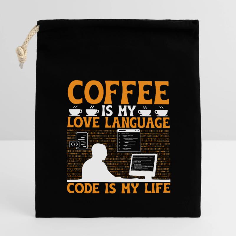 Kaffee-Codierung Programmierer Programmierer Entwickler Nerd Coff Verschließbarer Geschenkbeutel aus Baumwolle (14x20cm)